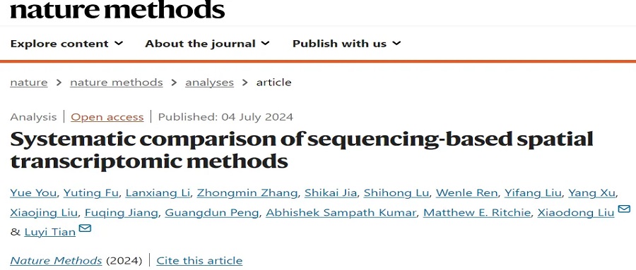 Nature Methods | 11种空间组学技术对比，Stereo-seq技术脱颖而出